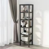 Deconox 6 Katlı Köşe Rafı | Banyo, Mutfak ve Kiler İçin Yer Tasarruflu Organizer | Çok Amaçlı Plastik Raf | 3 Farklı Renk Seçeneği (38x29x152 cm) Dikey ve Yatay Kullanım (SİYAH)