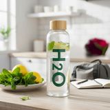 Deconox 600ML Bambu Kapaklı Cam Matara – Ham Bez Koruyucu Kılıflı Sızdırmaz Borosilikat Cam Şişe | BPA ve Kurşunsuz Su Şişesi | Spor, Ofis, Seyahat İçin Sağlıklı ve Çevre Dostu Matara
