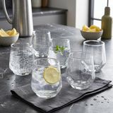 Deconox 6'lı Geometrik Cam Su ve Meşrubat Bardağı Seti - Modern Kesim Kahve Yanı Bardağı (340 ml)