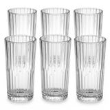 Deconox 6'lı Kesme Kristal Desenli Cam Bardak Seti - Klasik Tasarım Su, Meşrubat ve İkram Bardağı Takımı (320 ml)