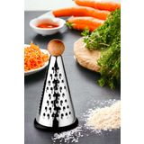 Deconox Ahşap Topuz Tutuculu 3 Taraflı Paslanmaz Çelik Lüks Şef Rendesi Orta Boy 23 * 12 cm, Paslanmaz Çelik Rende