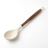 Deconox Akasya Ahşap Saplı Premium Silikon Mutfak Gereçleri - Isıya Dayanıklı Servis Kaşığı, Kepçe, Spatula ve Kevgir Seçenekleriyle (SERVİS)