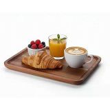 Deconox Akasya Ahşap Servis Tepsisi ve Sunumluk (30x20 cm) | Doğal Akasya Ağacı Kahvaltı, Peynir, Şarküteri ve İkram Tabağı | Kenarlı Ahşap Tepsi