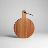 Deconox Akasya Ahşap Yuvarlak Sunum Tabağı (20x30 cm) | Doğal Saplı Peynir, Şarküteri, Pizza ve Meze Servis Tahtası | Küçük Boy Modern Ahşap Sunumluk (1.2 cm Kalınlık)