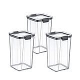 Deconox Akrilik Kilitli Kare Saklama Kabı 1300ml 3 Adet, 1300ml 3'lü Kilitli Saklama Kabı (3 ADET 1300ML)
