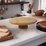 Deconox Ayaklı Yüksek Bambu Sunum Tabağı | Yükseltici Ayaklı Bambu Sunum Tepsisi – Doğal, Şık ve Dayanıklı (20cm*20cm*6cm)