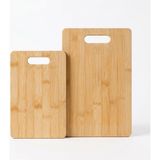 Deconox Bambu 2’li Kesim Panosu Seti, 16X26 cm ve 20X30 cm Doğal Bambu Kesim Tahtası, Kenarlı Askı Delikli Mutfak Doğrama Sunum Peynir Ekmek Sebze Meyve Kesme Panosu - 0 - 19 L