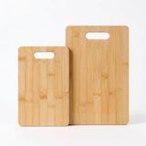 Deconox Bambu 2’li Kesim Panosu Seti, 16x26 cm ve 20x30 cm Doğal Bambu Kesim Tahtası, Kenarlı Askı Delikli Mutfak Doğrama Sunum Peynir Ekmek Sebze Meyve Kesme Panosu