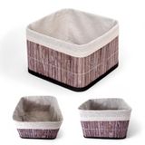 Deconox Bambu Çok Amaçlı Saklama Kutusu Düzenleyici Kare Organizer, Dekoratif Bambu Düzenleyici GRİ (20x20x13cm)