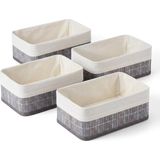 Deconox Bambu Detaylı Çok Amaçlı Saklama Kutusu – 25X15X8 cm Dekoratif Kumaş Organizer / Mutf - Çok Renkli