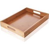 Deconox Bambu Dikdörtgen Sunum Tepsi, Bambu Sofra Tepsisi, Çay Tesisi (35CMX25CMX6CM) - Standart