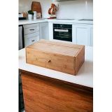 Deconox Bambu Ekmek Kutusu Ekmek Dolabı, Ekmek Sepeti Sandığı, Ekmeklik, Çok Amaçlı Bambu Kutu (34cm 19.5cm 14cm)
