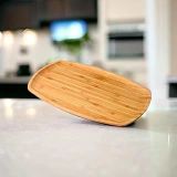 Deconox Bambu Lüx Bambu Kayık Sunum Tabağı Servis Tabak 30x18cm Sunum Tabağı, Dikdörtgen Sunum Tabağı
