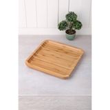 Deconox Bambu Lüx Kare Servis 20 * 20CM, Bambu Sunumluk & Çerezlik Kare Sunum Tabağı - Standart