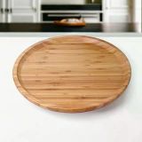 Deconox Bambu Lüx Yuvarlak Servis 30 * 30cm, Sunumluk & Çerezlik Sunum Tabağı