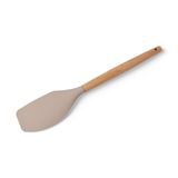 Deconox Bambu Saplı Silikon Dar Sıyırma Spatulası, Bambu Uzun Silikon Dar Spatula 27cm 3 Renk Seçenekli (TABA)