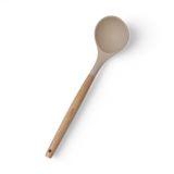 Deconox Bambu Saplı Silikon Kepçe, Bambu Uzun Silikon Çorba ve Sos Kepçesi 27cm 3 Renk Seçenekli (KREM)