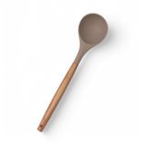 Deconox Bambu Saplı Silikon Kepçe, Bambu Uzun Silikon Çorba ve Sos Kepçesi 27cm 3 Renk Seçenekli (TABA)