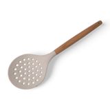 Deconox Bambu Saplı Silikon Kevgir, Bambu Uzun Silikon Geniş Kevgir 27cm 3 Renk Seçenekli (KREM)