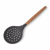 Deconox Bambu Saplı Silikon Kevgir, Bambu Uzun Silikon Geniş Kevgir 27cm 3 Renk Seçenekli (SİYAH)