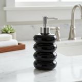 Deconox Beyaz Bubble Design Cam Sıvı Sabunluk - 450 ml Kabartmalı Şık Banyo ve Mutfak Sabunluğu (7x12 cm) (5064 - SİYAH)