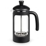 Deconox Borosilikat Cam French Press 350 ml, Siyah Çerçeveli Kavisli Saplı Pistonlu Demlik, Kahve ve Bitki Çayı Demleme Aparatı, Şeffaf Hazneli Manuel Kahve Demleyici, 1 Adet