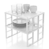 Deconox Büyük Boy Metal Dolap İçi Düzenleyici Raf - Mutfak ve Banyo Ekstra Geniş Organizer, Beyaz (31.5x27.5 cm) (2 ADET)