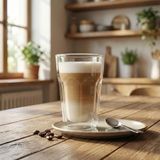 Deconox Çift Cidarlı Cam Kupa Bardak, 200ml, 250ml ve 350ml Seçenekli, Isı Yalıtımlı Borosilikat Kahve ve Çay Bardağı, El Yakmayan Modern Tasarım Double Wall Meşrubat Bardağı (1 Adet) (350ML 1 ADET)
