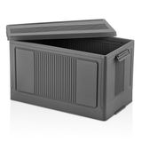 Deconox Dev Boy Katlanır Kilit Kapaklı Kasa 55 Litre Hacimli, Yer Kaplamayan Portatif Saklama Kutusu Ardiye, Balkon, Mutfak, Kiler, Bahçe ve Araç Bagajı İçin Güvenli Organizer (ANTRASİT)