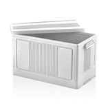 Deconox Dev Boy Katlanır Kilit Kapaklı Kasa 55 Litre Hacimli, Yer Kaplamayan Portatif Saklama Kutusu Ardiye, Balkon, Mutfak, Kiler, Bahçe ve Araç Bagajı İçin Güvenli Organizer (BEYAZ)