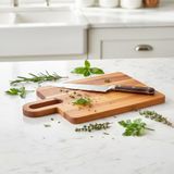 Deconox Doğal Akasya Dikdörtgen Kesme Tahtası ve Sunum Tepsisi – 35x20 cm Masif Ahşap Et, Ekmek ve Peynir Servis Panosu (Bıçak Dostu Yüzey)