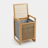 Deconox Doğal Bambu Çamaşır Sepeti (40X35X60 Cm) - Içi Bezli, Kapaklı ve Hasır Kulplu Ahşap - genel - Çok Renkli
