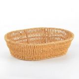 Deconox El Yapımı Doğal Hasır Sepet - Oval Çok Amaçlı Ekmeklik ve Düzenleyici (20,5 x 20,5 x 7 cm)