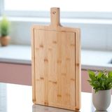 Deconox Kalın Bambu Kesme Tahtası - Büyük Boy Antibakteriyel Yıkanabilir Doğrama Tahtası (50x25x2.5cm)