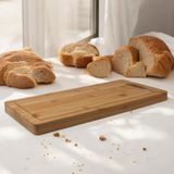 Deconox Kalın Bambu Kesme Tahtası - Büyük Boy Antibakteriyel Yıkanabilir Doğrama Tahtası (DÜZ-37 * 17 * 2.5cm)