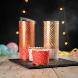 Deconox Kalp Desenli 25'li Muffin ve Cupcake Kalıbı - Asorti Renkli (Kırmızı/Beyaz) Kağıt Kek Kapsülü