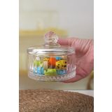 Deconox Lüx Kristal Kapaklı Cam Şekerlik & Cam Lokumluk, Kesme Cam Lüx Şekerlik 10cm*10.5cm - (4 MODEL) (06646)