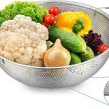 Deconox Paslanmaz Çelik 22cm Çift Kulplu Sepet Süzgeç, Salata Süzgeci Meyve Süzgeci, Makarna Süzgec - Paslanmaz Çelik Çift Kulplu 22cm Sepet