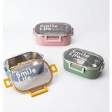 Deconox Paslanmaz Çelik Yemek Kabı 980 Ml, Bölmeli Iç Hazneli Kilitli Kapaklı Lunch Box, Mavi Yeşil Pembe Renk Seçenekli Taşınabilir Saklama Kabı, 21,5X15X7,8 cm - Adaçayı