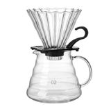 Deconox Profesyonel Cam Kahve Demleme Seti (Pour Over Dripper & Karaf) - 600 ml Kapasiteli Borosilikat Filtre Kahve Seti