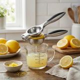 Deconox Profesyonel Paslanmaz Çelik Limon Sıkacağı, Manuel Narenciye Ve Limon Presi, Ergonomik Kollu, Kolay Yıkanabilir, Büyük Boy (24 Cm) Mat