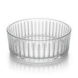 Deconox Pupa Model El Yapımı Üfleme Cam Sunum Kasesi - Optikli (Çizgili) Dekoratif Salata, Meyve ve Meze Kasesi (14x6 cm)