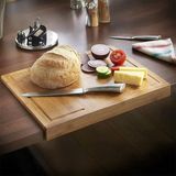 Deconox Tezgah Üstü Bambu Kesme Tahtası, Kaymaz Ekmek Tahtası, Kenarlı Kesme Tepsisi Büyük Boy (45CM*35CM) - - Çok Renkli