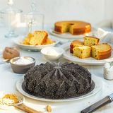 Deconox Thermo Döküm Gövdeli Kristal Kek Kalıbı 28cm, Dilimli ve Döküm, Siyah Granit Benekli Pişirme Kabı, Kolay Çıkarma, Dayanıklı Alüminyum Alaşım