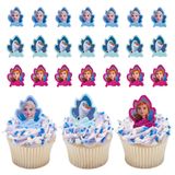 DecoPac Frozen II Yüzük, Doğum Günü ve Noel Kutlamaları İçin Elsa, Anna ve Olaf İçeren Cupcake Süslemeleri - 24'lü Paket
