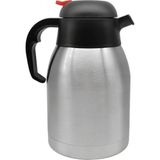 Decopat 2 Litre Çift Kat Paslanmaz Çelik Termos Siyah (Çay Kahve Piknik Kamp Outdoor Ofis Otel Kafe Okul) - Inox - 2 lt