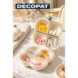 Decopat 8 Bölmeli Çiçek Desenli İlaç Kutusu – Taşınabilir Hap ve Vitamin Saklama Organizeri 14x9x3,5 cm