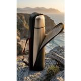 Decopat Deri Çantalı Çift Kat Paslanmaz Çelik 750 ml Termos Siyah (Çay Kahve Piknik Kamp Outdoor Ofis Otel Kafe Okul) - Inox - 0,75 lt