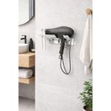Decopin RAFLI SAÇLI KURUTMA MAKİNESİ -FÖN MAKİNESİ TUTUCU BANYO DÜZENLEYİCİ ORGANİZER PARLAK PASLANMAZ ÇELİK