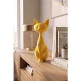 DecoPremium Modern Minimalist Kedi Biblosu - Estetik Seramik Dokulu Dekoratif Obje Ev Salon Aksesuar